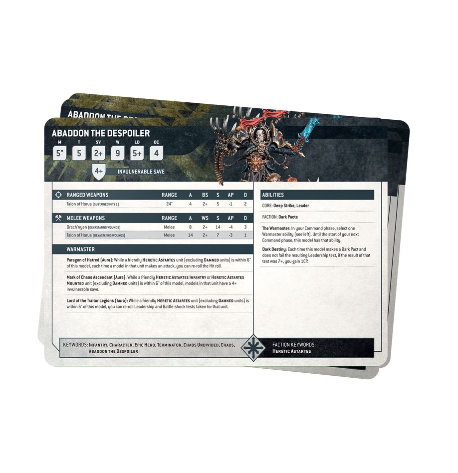 Chaos Space Marines - Data Cards