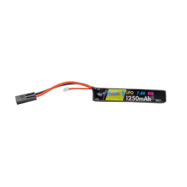 Rebel Battery - 1250mAh Lipo 7.4V 20C Stick - Mini Tamiya