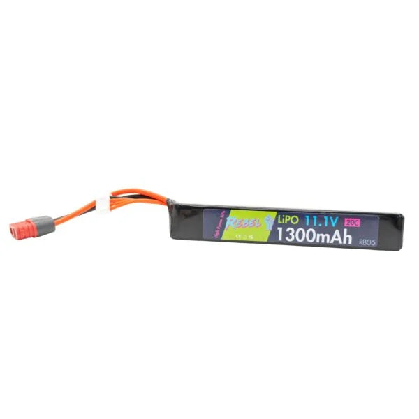 Rebel Battery - 1300mAh Lipo 11.1V 20C Stick - Deans