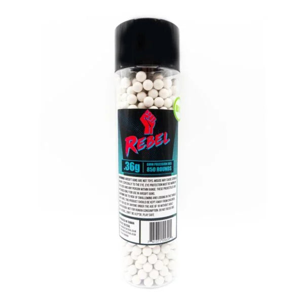 Rebel Precision Heavyweight BIO 6mm BBs 850pcs Bottle - 0.36g