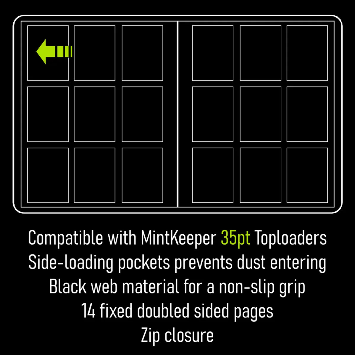 9 pocket - TOP LOADER binder - mint keeper - AQUA