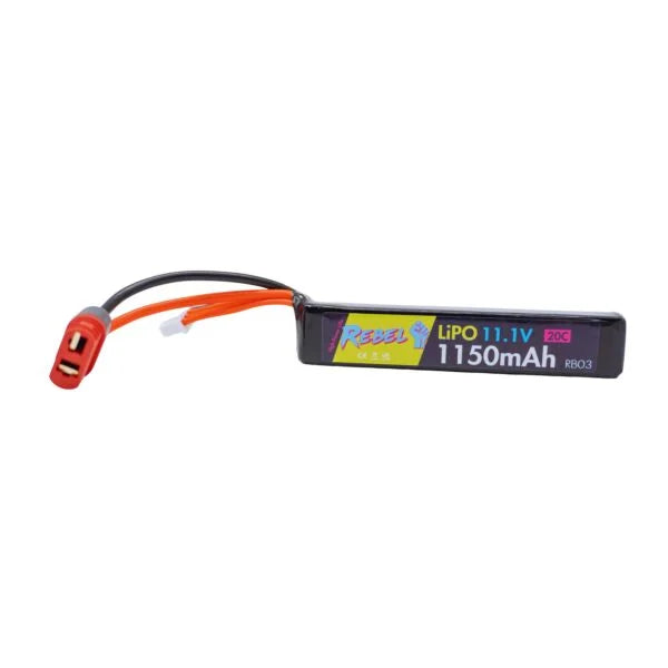 Rebel Battery - 1150mAh Lipo 11.1V 20C Stick - Deans