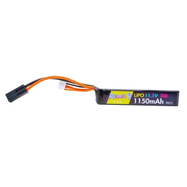 Rebel Battery - 1150mAh Lipo 11.1V 20C Stick - Mini Tamiya