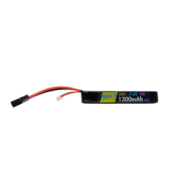 Rebel Battery - 1300mAh Lipo 7.4V 20C Stick - Mini Tamiya