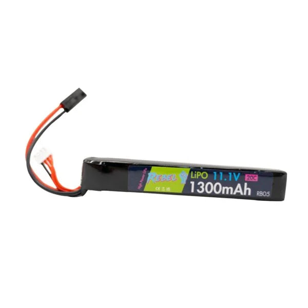 Rebel Battery - 1300mAh Lipo 11.1V 20C Stick - Mini Tamiya