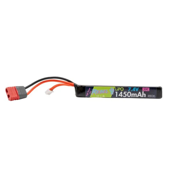 Rebel Battery - 1450mAh Lipo 7.4V 30C Stick - Deans