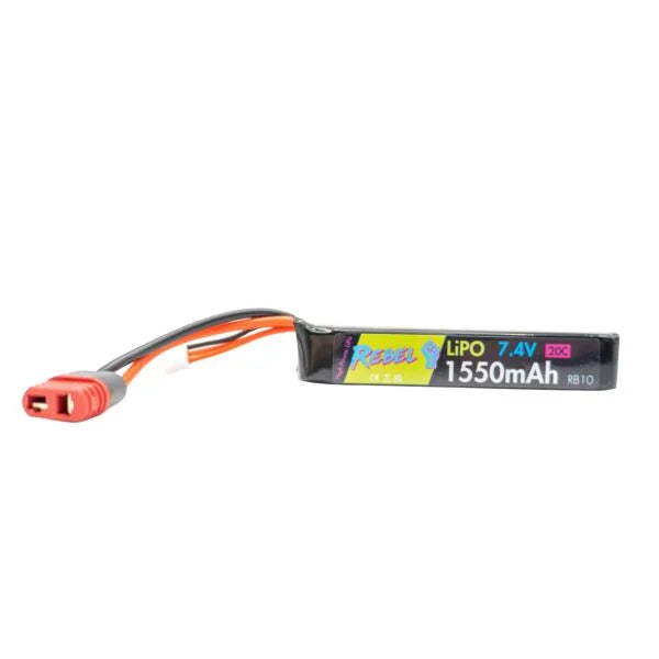 Rebel Battery - 1550mAh Lipo 7.4V 20C Stick - Deans