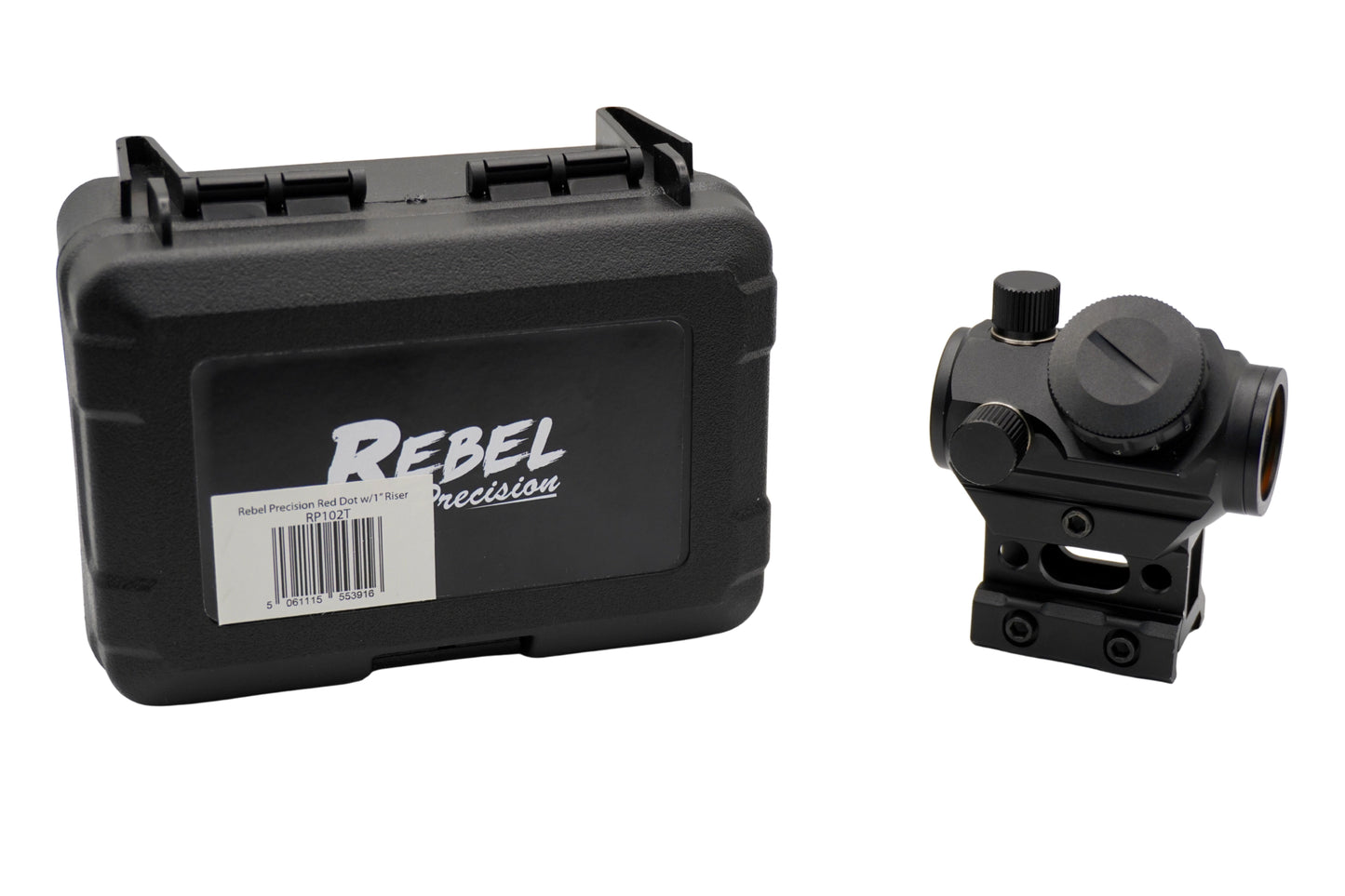Rebel Precision Red Dot Sight with 1-Inch Riser Mount – Black (Battery Included)