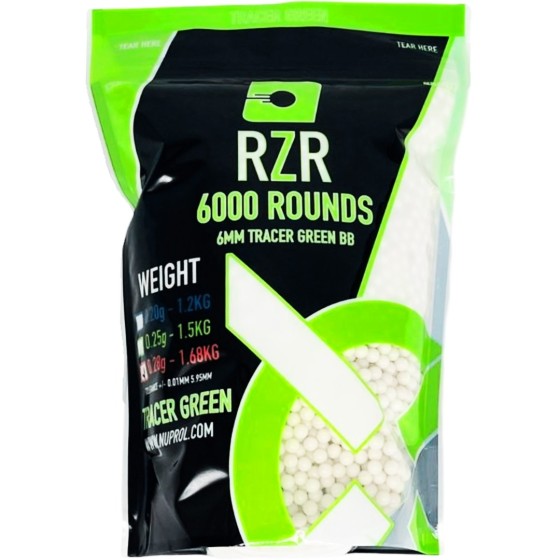 RZR Airsoft BBs 6000R (TCR-GRN - 0.28g)
